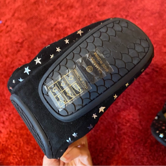 YS Yosi Samra Black Star Metallic Print Foldable Ballet Flats - Picture 6 of 9